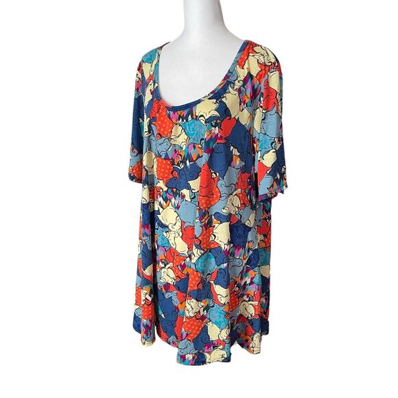 LuLaRoe Plus 2XL Tunic Top Oogie Boogie Colorful Blouse Nightmare Before - Picture 4 of 7